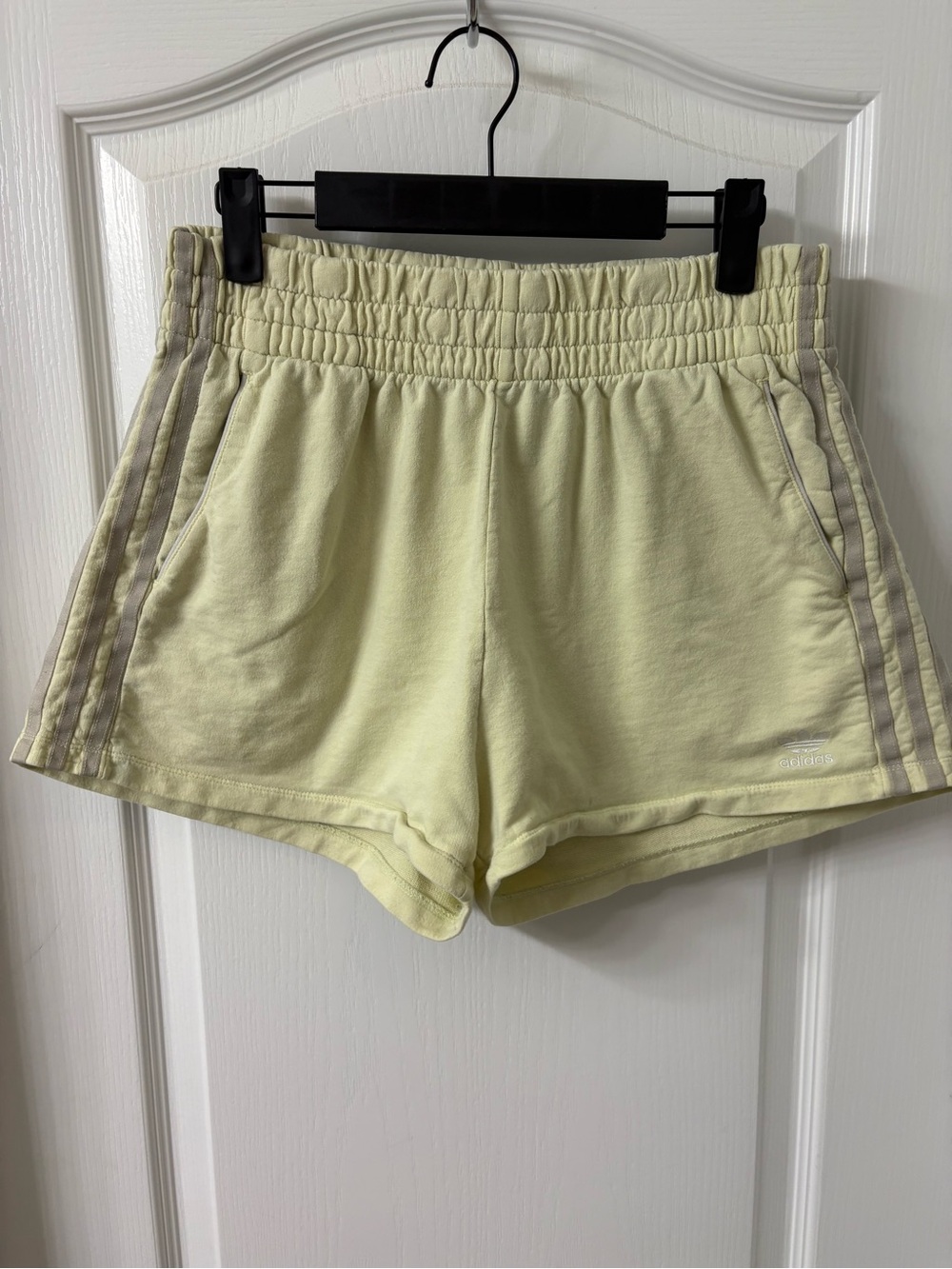 Adidas Originals Tennis Luxe High Waist Shorts Hazy Yellow Women's L